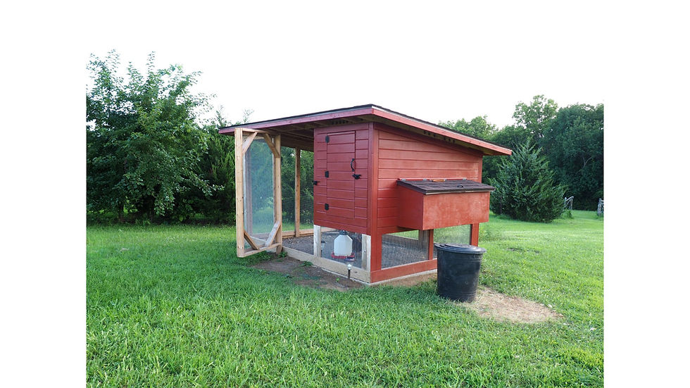 Leerer kompakter Hühnerstall für den Garten.